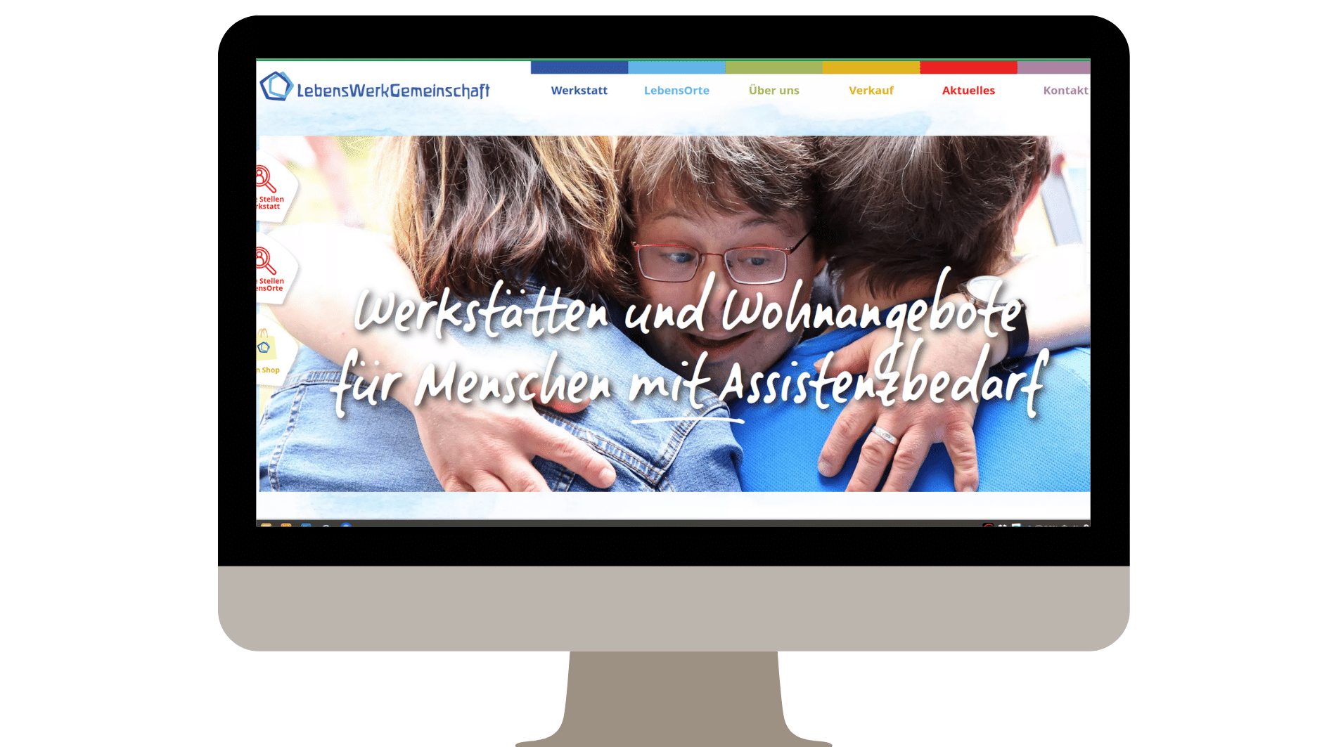 Mockup LWG Screesnhot der Webseite von der LebensWerkGemeinschaft